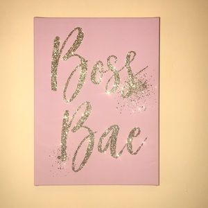 Boss Bae glitter sign